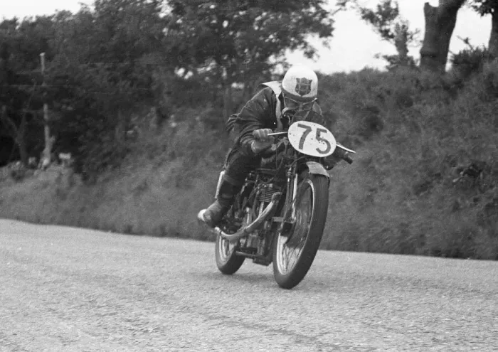 Framed Print : Ewan Haldane (Velocette) 1954 Junior Manx Grand Prix Framed Print : Ewan Haldane (Velocette) 1954 Junior Manx Grand Prix
