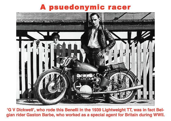 EX G V Dickwell Benelli 1939 Lightweight TT Gaston Barbe