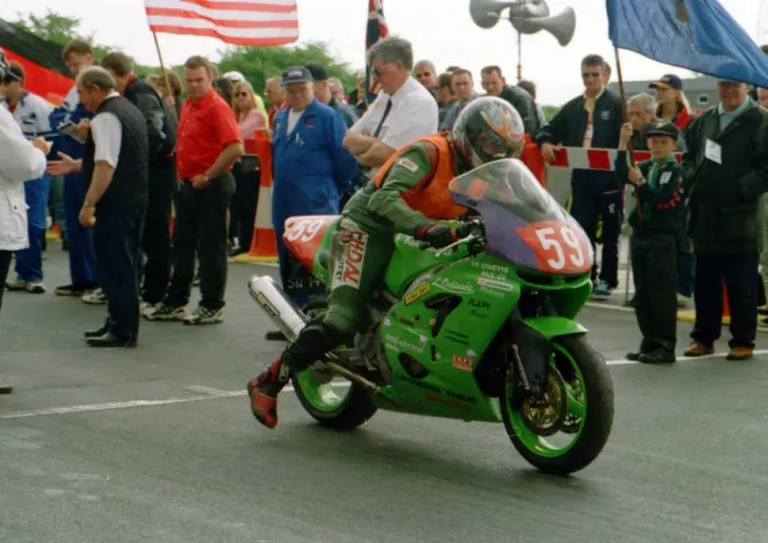Framed Print : Fabrice Miguet (Kawasaki) 1999 Production TT Framed Print : Fabrice Miguet (Kawasaki) 1999 Production TT