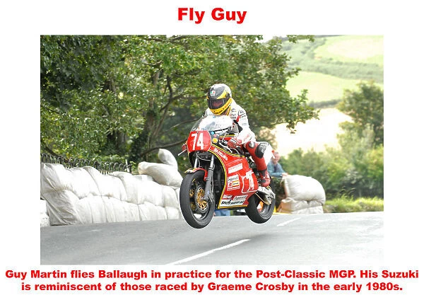 Fly Guy. Guy Martin flies Ballaugh in practice for the Post-Classic MGP 2009