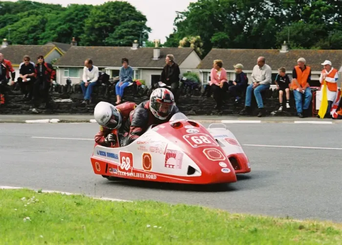 Framed Print : Francois Leblond & Sylvie Leblond (Baker Honda) 2004 Sidecar TT