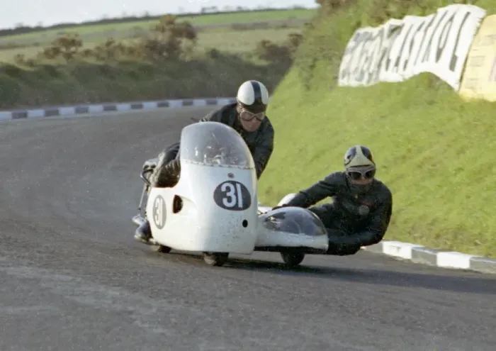 Framed Print : Frank Barton (Triumph) 1965 Sidecar TT Framed Print : Frank Barton (Triumph) 1965 Sidecar TT