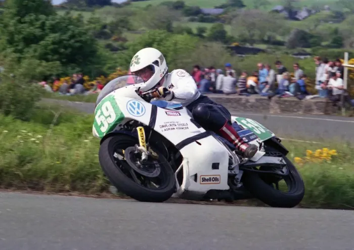 Framed Print : Frank Finch (Suzuki) 1987 Production B TT