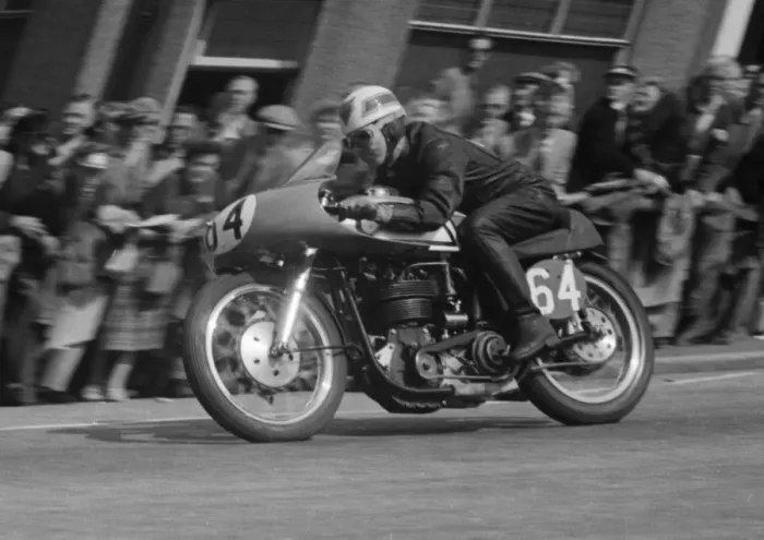 Framed Print : Frank Fox (Norton) 1955 Senior TT