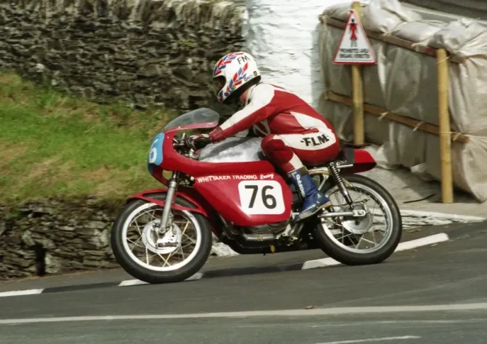 Framed Print : Frank Higginson (Ducati) 1996 Junior Classic Manx Grand Prix