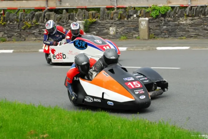 Framed Print : Frank Lelias & Charlie Richardson (LCR) 2013 Sidecar TT