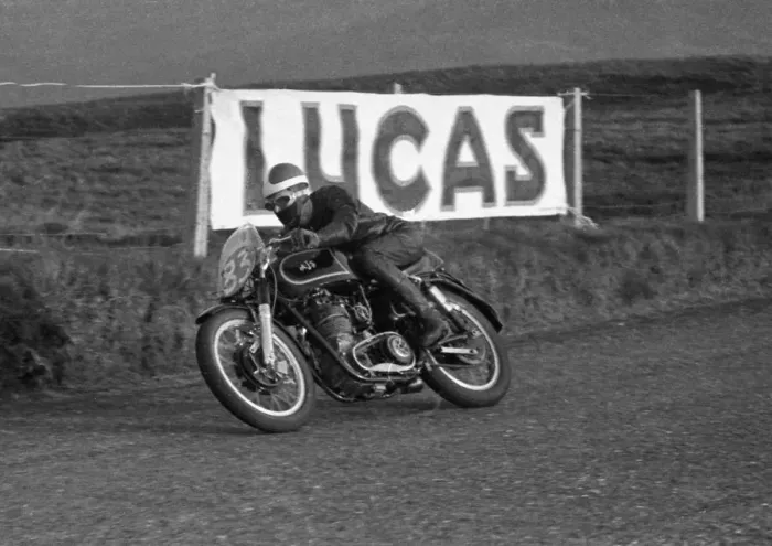 Framed Print : Frank Perris (AJS) 1955 Junior TT Framed Print : Frank Perris (AJS) 1955 Junior TT