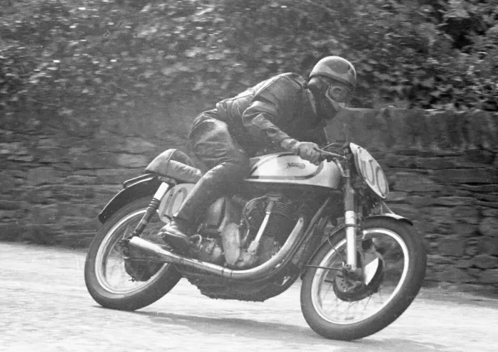 Framed Print : Frank Rutherford (Norton) 1955 Senior Manx Grand Prix Framed Print : Frank Rutherford (Norton) 1955 Senior Manx Grand Prix