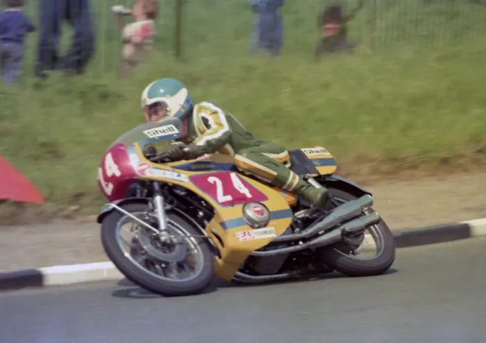 Framed Print : Frank Rutter (Honda) 1976 Production TT Framed Print : Frank Rutter (Honda) 1976 Production TT