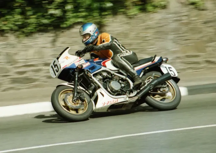Framed Print : Frank Rutter (Honda) 1984 Formula One TT
