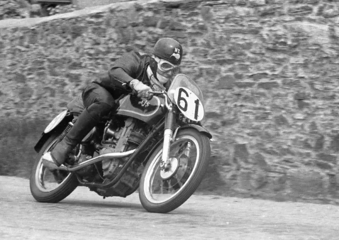 Framed Print : Fred Cook (AJS) 1955 Junior TT Framed Print : Fred Cook (AJS) 1955 Junior TT