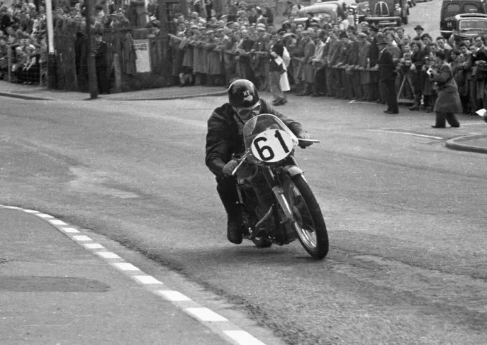 Framed Print : Fred Cook (AJS) 1955 Junior TT Framed Print : Fred Cook (AJS) 1955 Junior TT