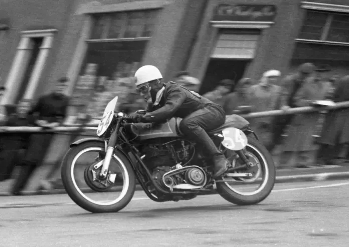 Framed Print : Fred Cook (AJS) 1956 Junior TT Framed Print : Fred Cook (AJS) 1956 Junior TT