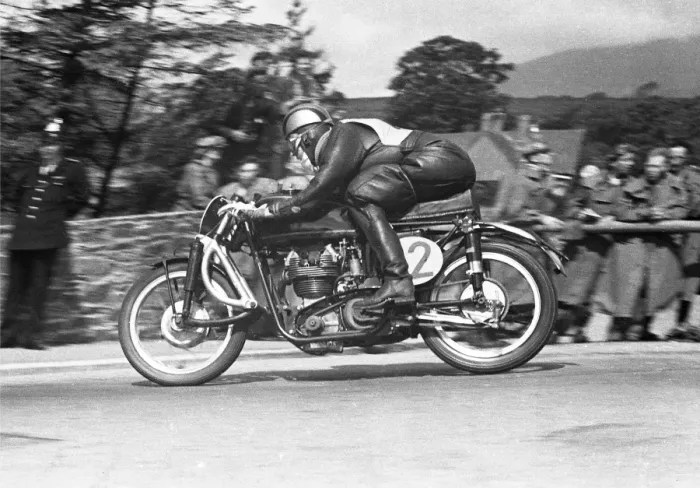 Framed Print : Fron Purslow (Velocette) 1953 Lightweight TT Framed Print : Fron Purslow (Velocette) 1953 Lightweight TT