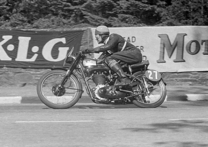 Framed Print : G N Camfield (Norton) 1951 Senior Clubman TT