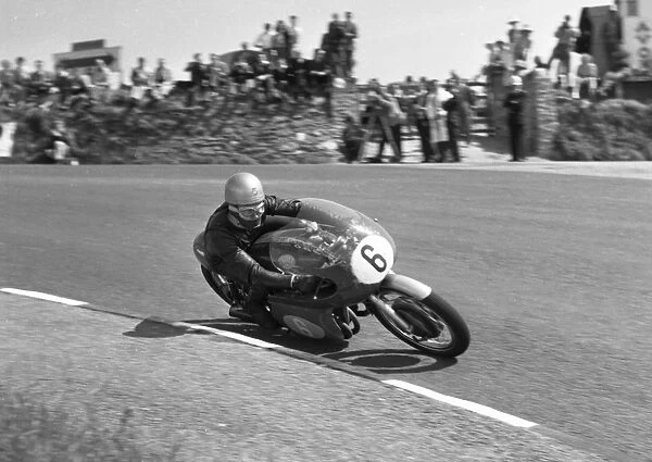 Gary Hocking (MV) at Signpost Corner; 1961 Junior TT
