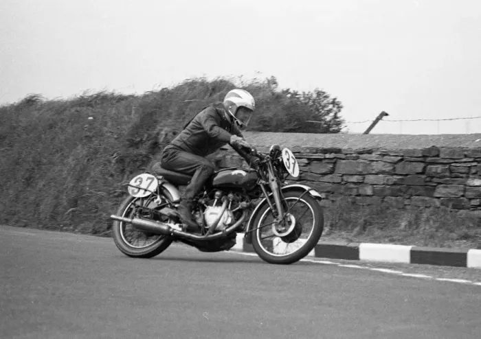 Framed Print : Geoff Biggs (Vincent) 1972 Jurby Road Framed Print : Geoff Biggs (Vincent) 1972 Jurby Road