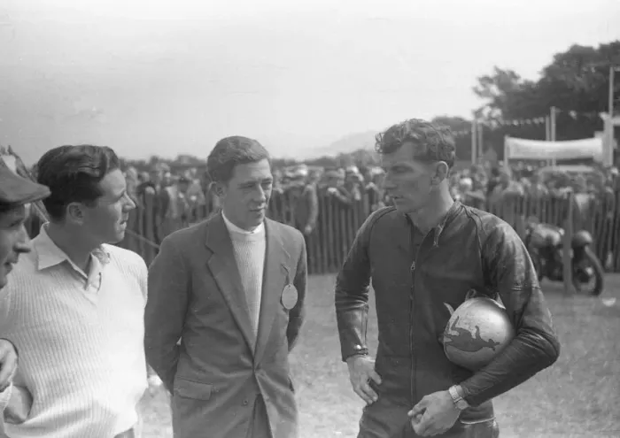 Framed Print : Geoff Duke, Reg Armstrong and Aussie Bob Brown 1957 Senior TT Framed Print : Geoff Duke, Reg Armstrong and Aussie Bob Brown 1957 Senior TT