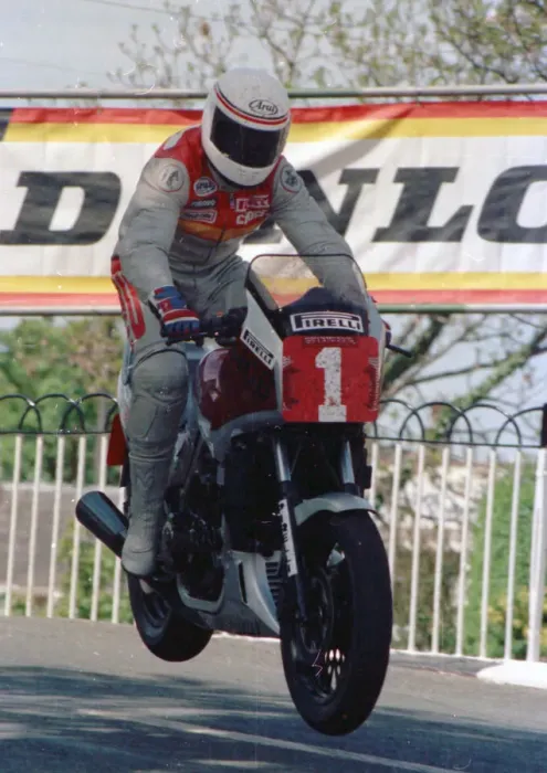 Framed Print : Geoff Johnson (Honda) 1986 Production A TT