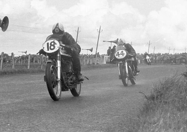 Geoff Tanner (Norton) and Bob Brown (Matchless) 1956 Senior Ulster Grand Prix
