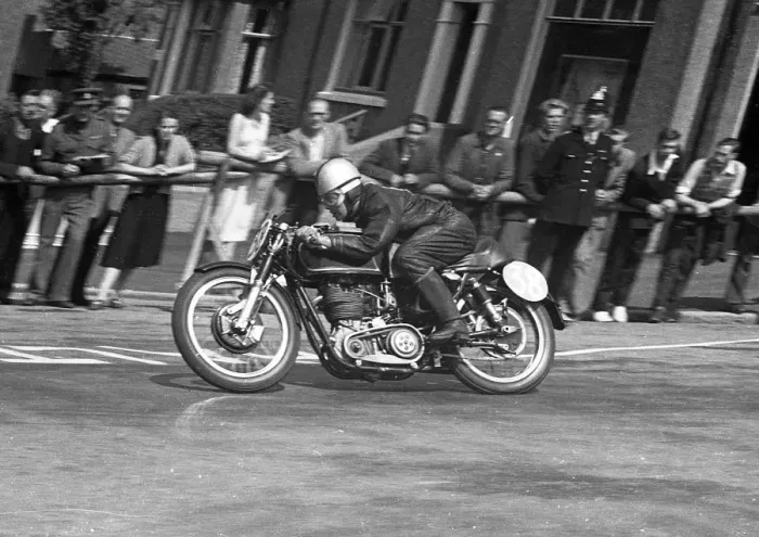 Framed Print : George Brown (AJS) 1953 Junior TT Framed Print : George Brown (AJS) 1953 Junior TT