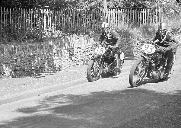 George Brown (Vincent) 1948 Senior Clubman TT and Dennis Morgan (AJS) 1948 Clubman Junior TT