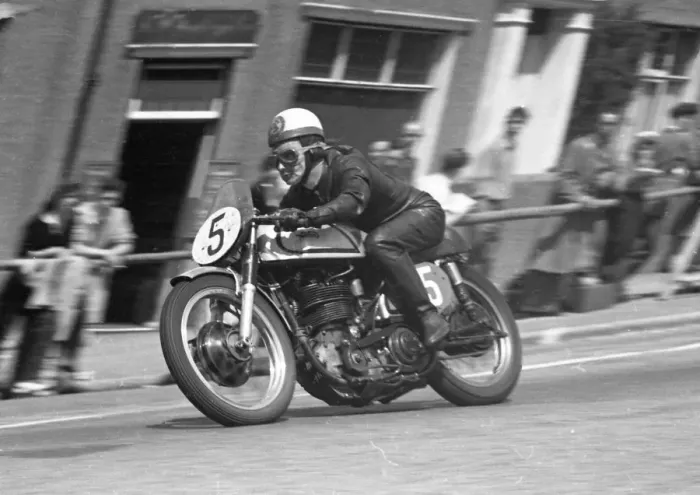 Framed Print : George Costain (Norton) 1957 Senior TT Framed Print : George Costain (Norton) 1957 Senior TT
