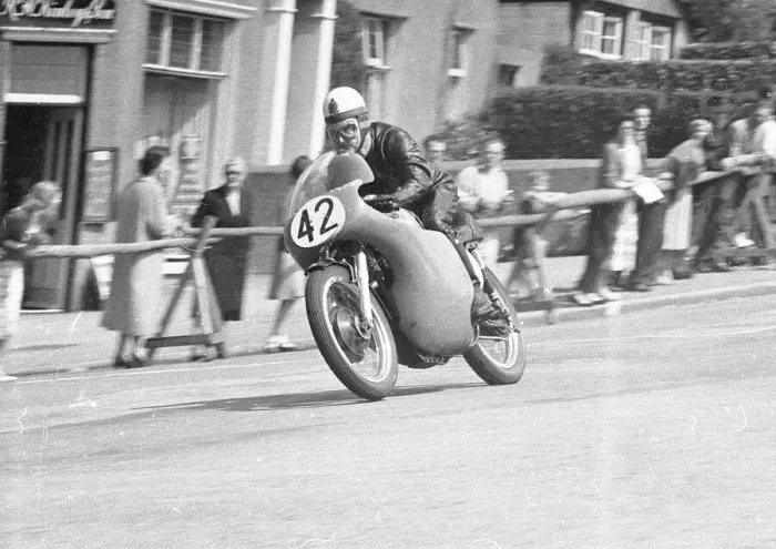 Framed Print : George Costain (Norton) 1958 Junior TT Framed Print : George Costain (Norton) 1958 Junior TT