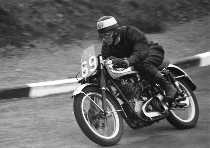 Framed Print : George Salt (BSA) 1955 Junior TT