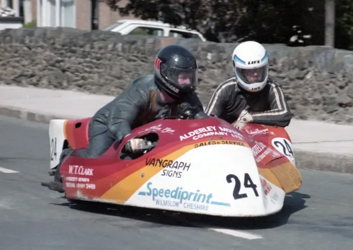 Framed Print : Gerry Flynn & Richard Burgess (Yamaha) 1985 Sidecar TT Framed Print : Gerry Flynn & Richard Burgess (Yamaha) 1985 Sidecar TT