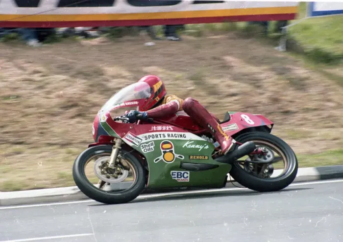 Framed Print : Graeme McGregor (Ducati) 1983 Formuls One TT
