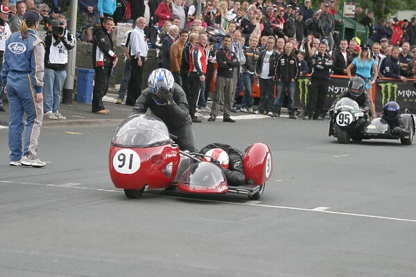 Grahame Alcock & Kerry Williams (Triumph  /  Norton) 2010 TT Parade Lap