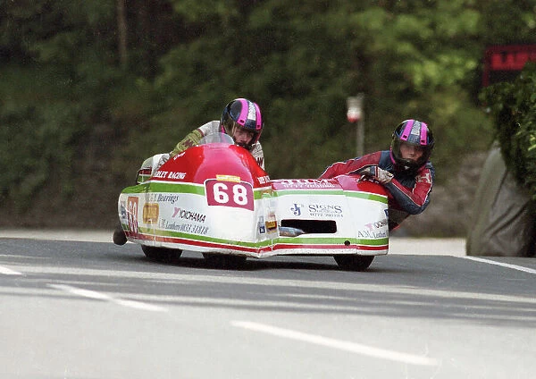 Greg Lambert & Carl Kirwin (Shelbourne Yamaha) at Union Mills, 1993 Sidecar TT