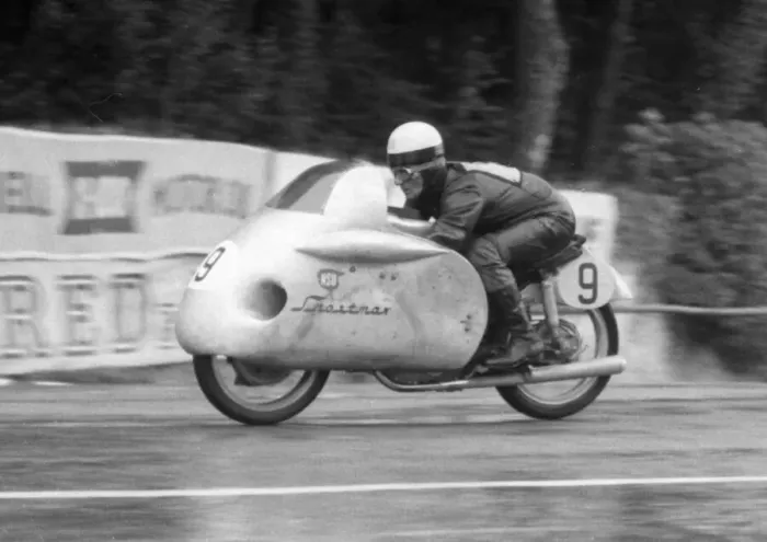 Framed Print : Hans Baltisberger (NSU) 1956 Lightweight TT