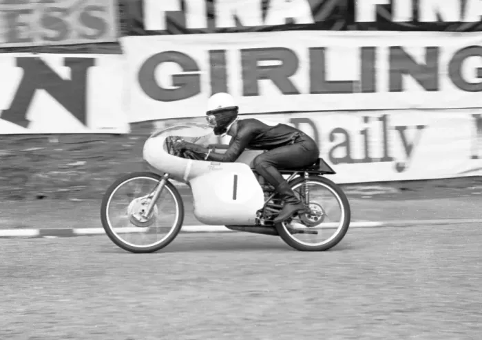 Framed Print : Hans Georg Anscheidt (Kreidler); 1964 50cc TT