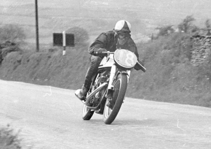 Framed Print : Harry Hinton snr (Norton) 1951 Junior TT