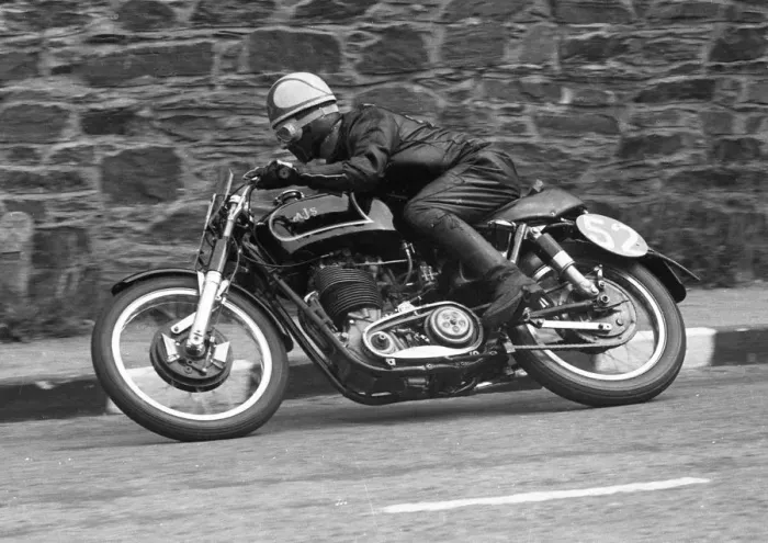Framed Print : Harry Pearce (AJS) 1955 Junior TT