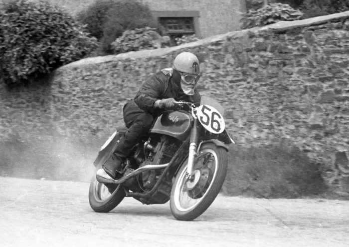 Framed Print : Harry Plews (AJS) 1955 Junior TT Framed Print : Harry Plews (AJS) 1955 Junior TT