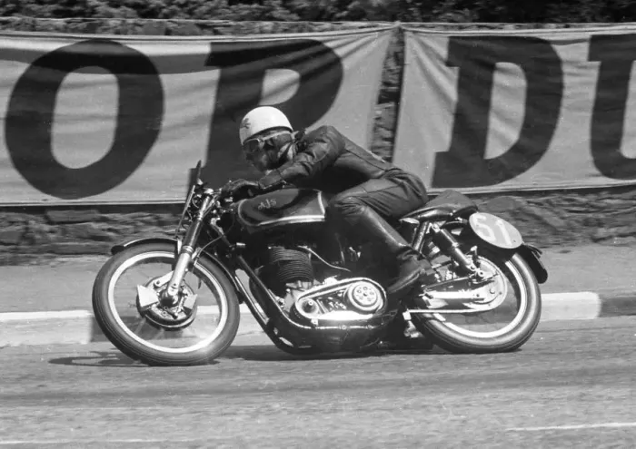 Framed Print : Henry Collier (AJS) 1955 Junior TT Framed Print : Henry Collier (AJS) 1955 Junior TT