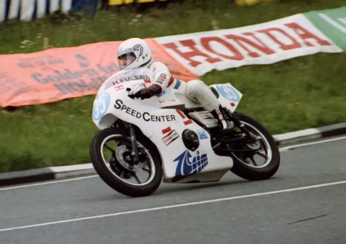 Framed Print : Hermann Fuleda (Yamaha) 1981 Formula 2 TT Framed Print : Hermann Fuleda (Yamaha) 1981 Formula 2 TT
