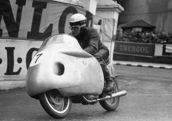 Framed Print : Hermann-Paul Muller (NSU) 1955 Lightweight TT