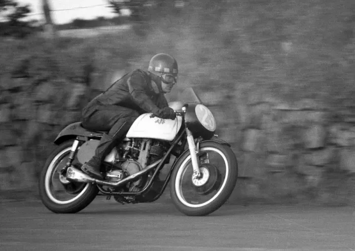 Framed Print : Ian Ablett (AJS) 1962 Junior Manx Grand Prix practice Framed Print : Ian Ablett (AJS) 1962 Junior Manx Grand Prix practice