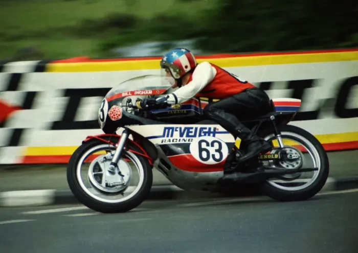 Framed Print : Bill Ingham (Yamaha) 1974 Formula 750 TT