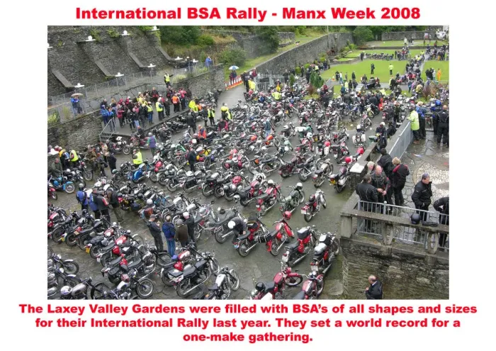 Framed Print : International BSA Rally - Manx Week 2008 Framed Print : International BSA Rally - Manx Week 2008