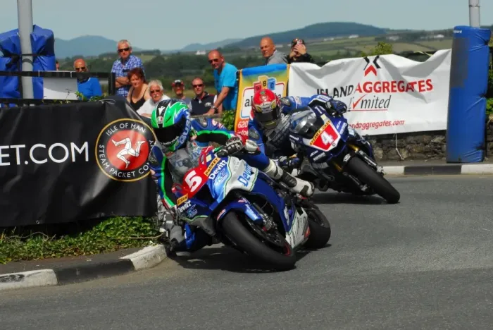 Framed Print : Ivan Lintin (Kawasaki) and Dan Kneen (Yamaha) 2016 Southern 100