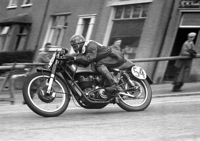 Framed Print : A J Butcher (AJS) 1954 Junior Manx Grand Prix Framed Print : A J Butcher (AJS) 1954 Junior Manx Grand Prix
