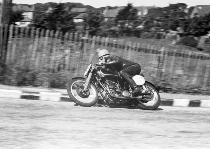 Framed Print : Jack Brett (AJS) 1952 Junior TT Framed Print : Jack Brett (AJS) 1952 Junior TT