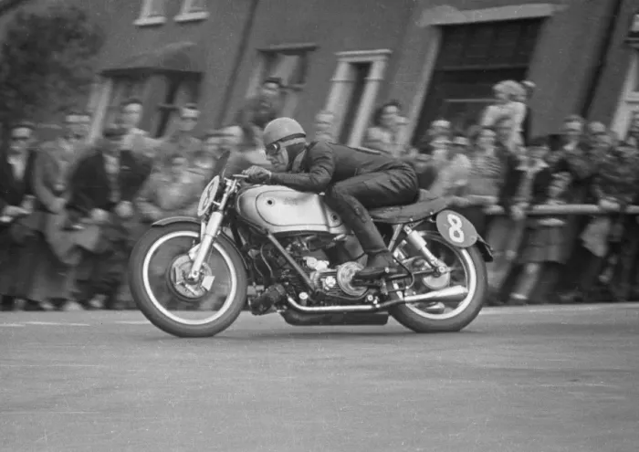 Framed Print : Jack Brett (AJS Porcupine) 1952 Senior TT