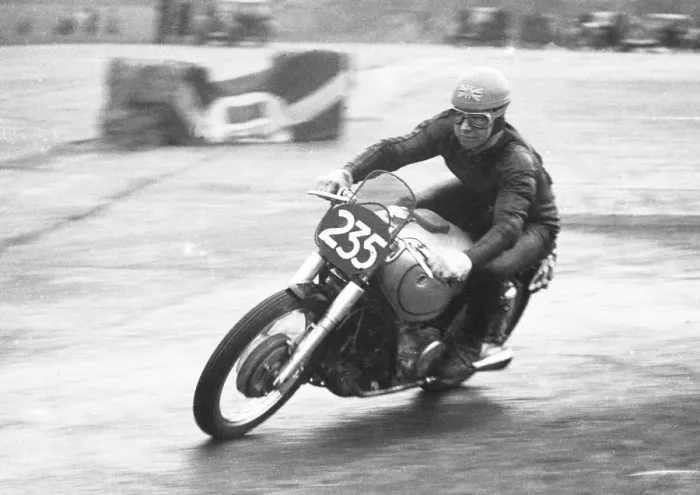 Framed Print : Jack Brett (AJS Porcupine) 1952 Thruxton Framed Print : Jack Brett (AJS Porcupine) 1952 Thruxton