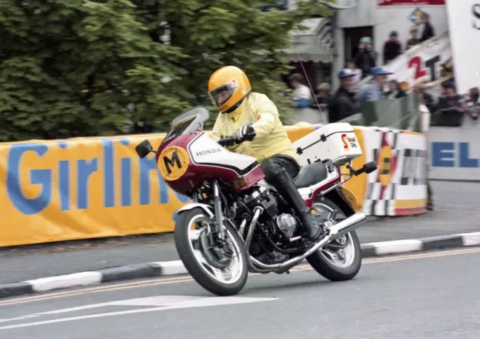 Framed Print : Jack Harding (Honda) Travelling Marshal) 1982 TT Framed Print : Jack Harding (Honda) Travelling Marshal) 1982 TT